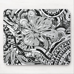 Mousepad Arte Geométrica Preta E Branca 15
