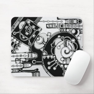 Mousepad Arte Geométrica Preta E Branca 4