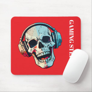 Mousepad Arte gradiente de crânio espelhado personalizado F