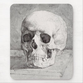 Mousepad Arte Gráfica de Caveira: Design de Tinta Minimalis