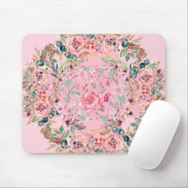 Mousepad Arte Gráfica Floral, Frita Floral Rosa