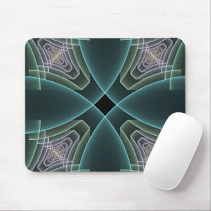 Mousepad Arte Gráfica Geométrica Fractal Azul Moderno