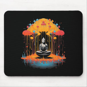 Mousepad Arte Gráfico de Meditação Zen Budista Surreal Lega