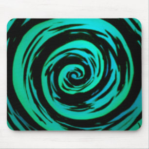 Mousepad Arte hipnótica verde do redemoinho
