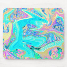 Arte Líquida Azul Retro Aqua em Hortênsias Abstrat