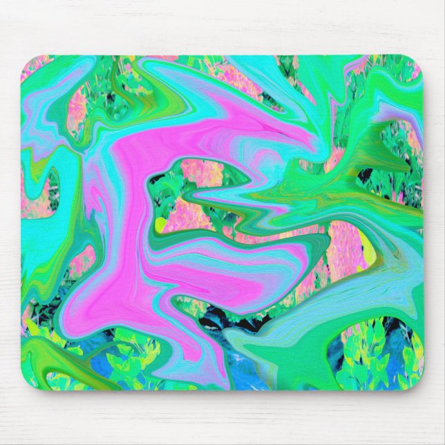 Mousepad Arte líquida azul-retrorreflectora em Hydrangea (Frente)