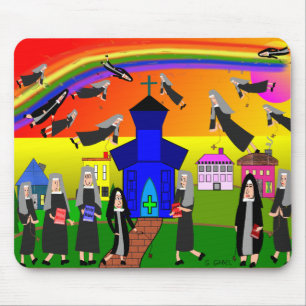 Mousepad "Arte lunática das freiras de voo" das freiras