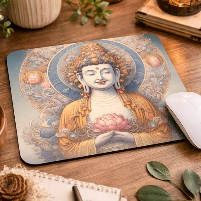Mousepad Arte Meditação Buda Zen Espiritual Estético Calmo (Criador carregado)