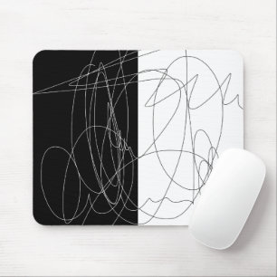 Mousepad Arte mínima moderna de linha de escribble de abstr