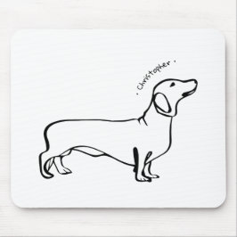 Mousepad Arte Minimalista Dachshund - Seu Texto, Seu Estilo