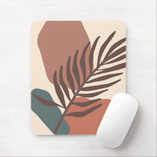 Mousepad Arte minimalista de folha de palmeira abstrata