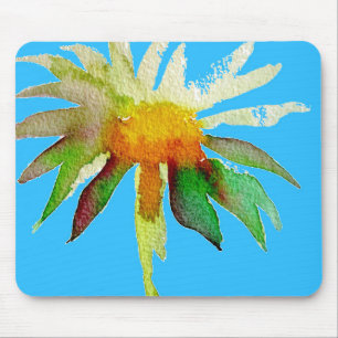 Mousepad Arte moderna da flor azul da margarida