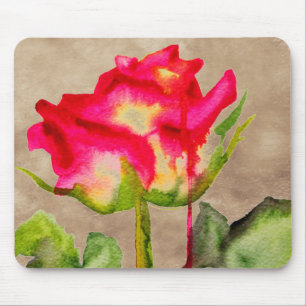 Mousepad Arte moderna da flor do watercolour híbrido do