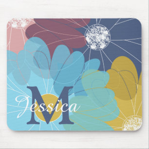 Mousepad Arte Moderna de Flor Abstrato Personalizada