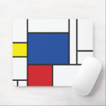 Mousepad Arte Moderna De Stijl Geométrica Minimalista Mondr<br><div class="desc">Design Minimalista Mondrian De Stijl em Arte Moderna com Blocos de Cores Vermelho, Azul, Amarelo e Branco.</div>