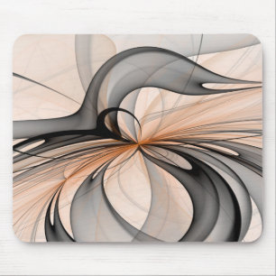 Mousepad Arte moderna do Fractal do Sienna cinzento