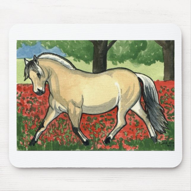 Mousepad ARTE norueguesa do CAVALO do fiorde (Frente)