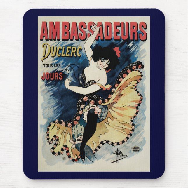 Mousepad Arte Nova Antiga, Dançarina Flamenca Espanhola (Frente)