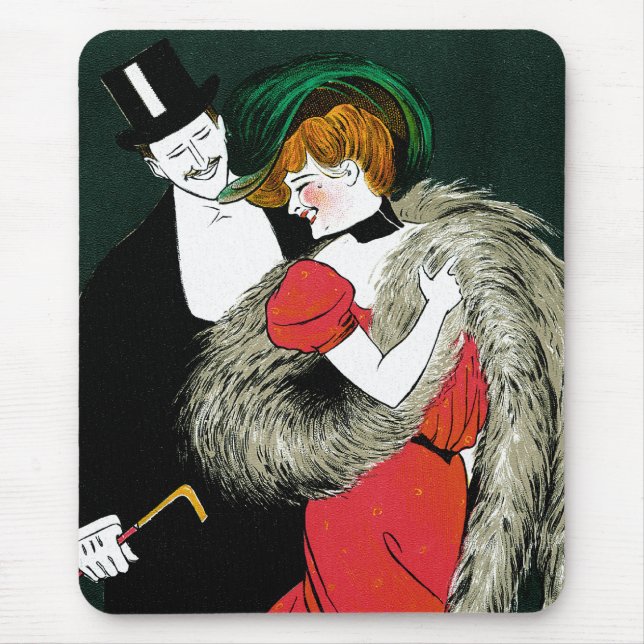 Mousepad Arte Nova Antiga, Moda Italiana Amor Romance (Frente)