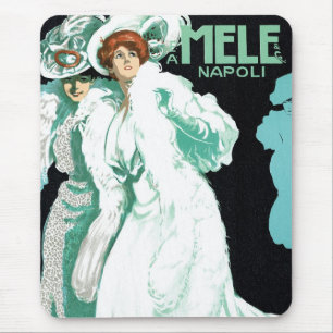 Mousepad Arte Nova Antiga, Moda Italiana, Mulheres Elegante