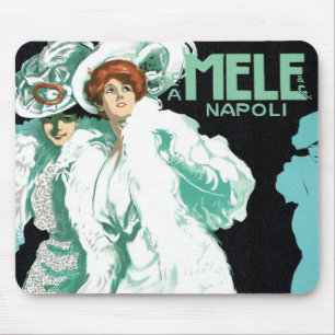 Mousepad Arte Nova Antiga, Moda Italiana, Mulheres Elegante