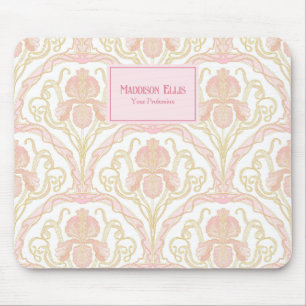 Mousepad Arte Nova Floral Rosa Feminina Empresarial