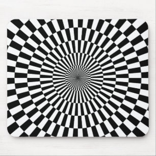 Mousepad Arte Op - Preto e Branco