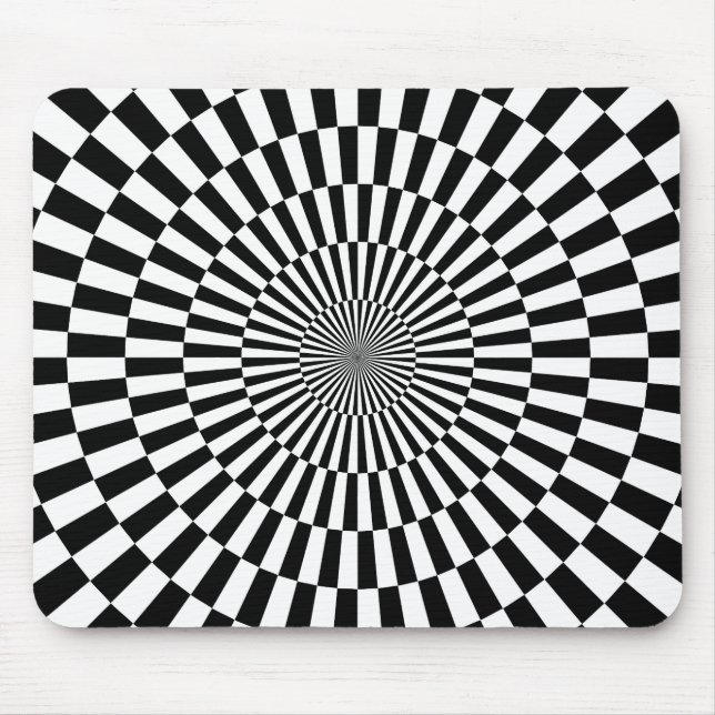 Mousepad Arte Op - Preto e Branco (Frente)