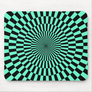 Mousepad Arte Op - Turquesa e Preto