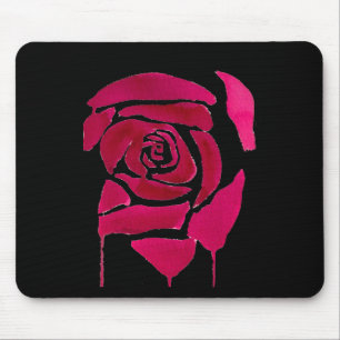 Mousepad Arte original abstrato rosa de aquarela gótica