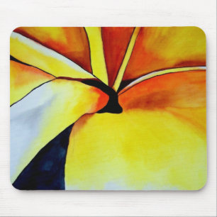 Mousepad Arte original da flor Amarelo Tropical