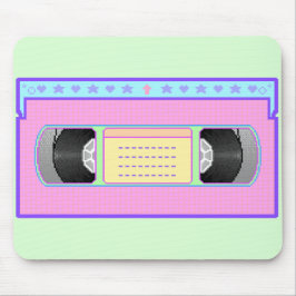 Mousepad Arte Pastel do pixel do vaporwave de VHS do kawaii