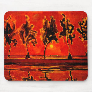 Mousepad Arte Piet Mondrian, Árvores pelo Geine em Moonris