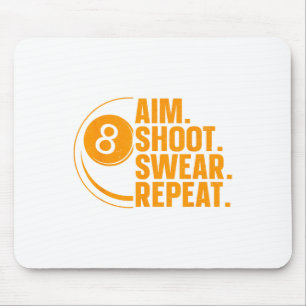 Mousepad Arte Piscina Engraçada Para Homens Mulheres Bilhar