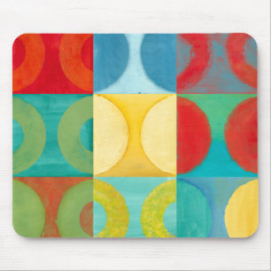 Mousepad Arte Pop brilhante com Círculos e Quadrados