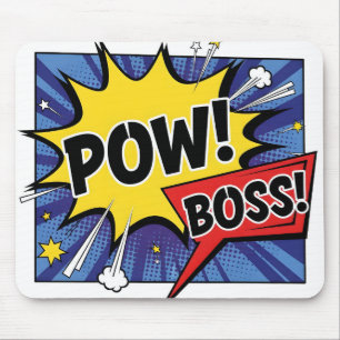 Mousepad Arte Pop de Quadrinhos Retrô CHEFE FORA DE COMBATE