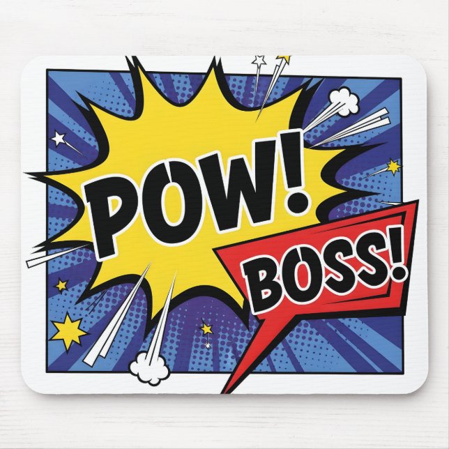 Mousepad Arte Pop de Quadrinhos Retrô CHEFE FORA DE COMBATE (Frente)