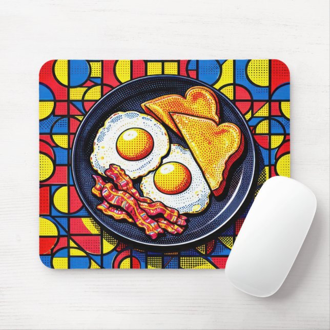 Mousepad Arte Pop do Café da Manhã (Com mouse)