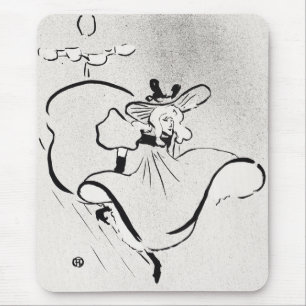 Mousepad Arte Preto e Branco Jane Avril por Toulouse Lautre