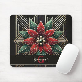 Mousepad Arte Retro Personalizada Deco Poinsettia