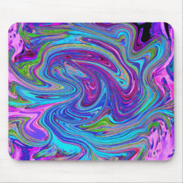 Mousepad Arte retrógrada Abstrato de Groovas Azul, Rosa e P