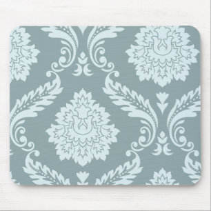 Mousepad Arte Rococó Damask I Azul Ovo de Pato+Turquesa