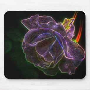 Mousepad Arte Rosa Abstrato de Flor Roxo