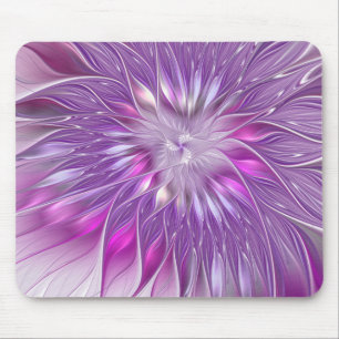Mousepad Arte roxa cor-de-rosa do Fractal do abstrato da