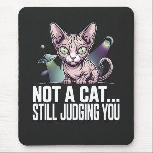 Mousepad Arte Sarcástica de Gato Sphynx OVNI Alien