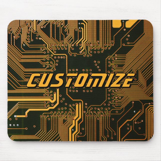 Mousepad Arte Tecnológica de Placa de Circuito PCB Laranja  (Frente)