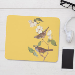 Mousepad Arte Throated branca de Audubon do vintage do
