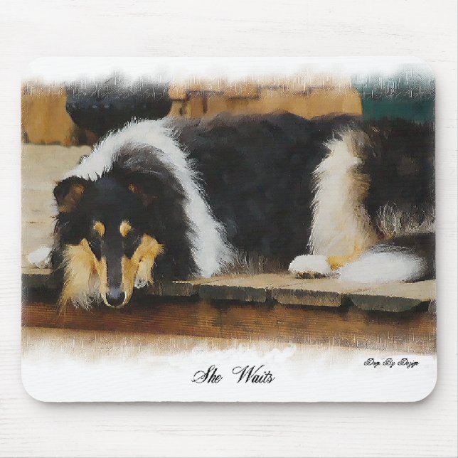 Mousepad Arte Tricolor Rough Collie Oferece Ofertas (Frente)