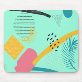 Mousepad Arte tropical Abstrato Aquamarine com proteção de 