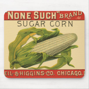 Mousepad Arte vegetal da etiqueta do vintage, nenhuma tal